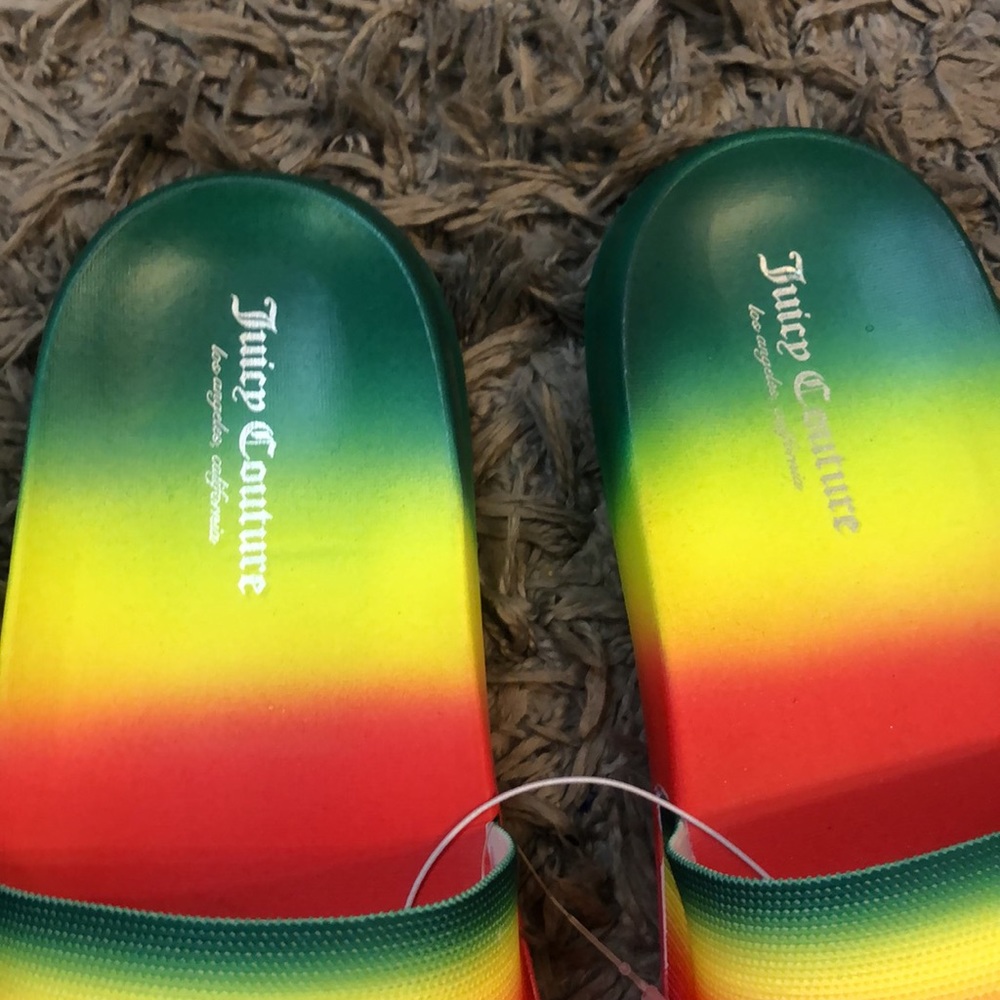 Rainbow Juicy Couture Slides - Picture 3 of 7